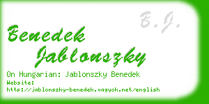 benedek jablonszky business card